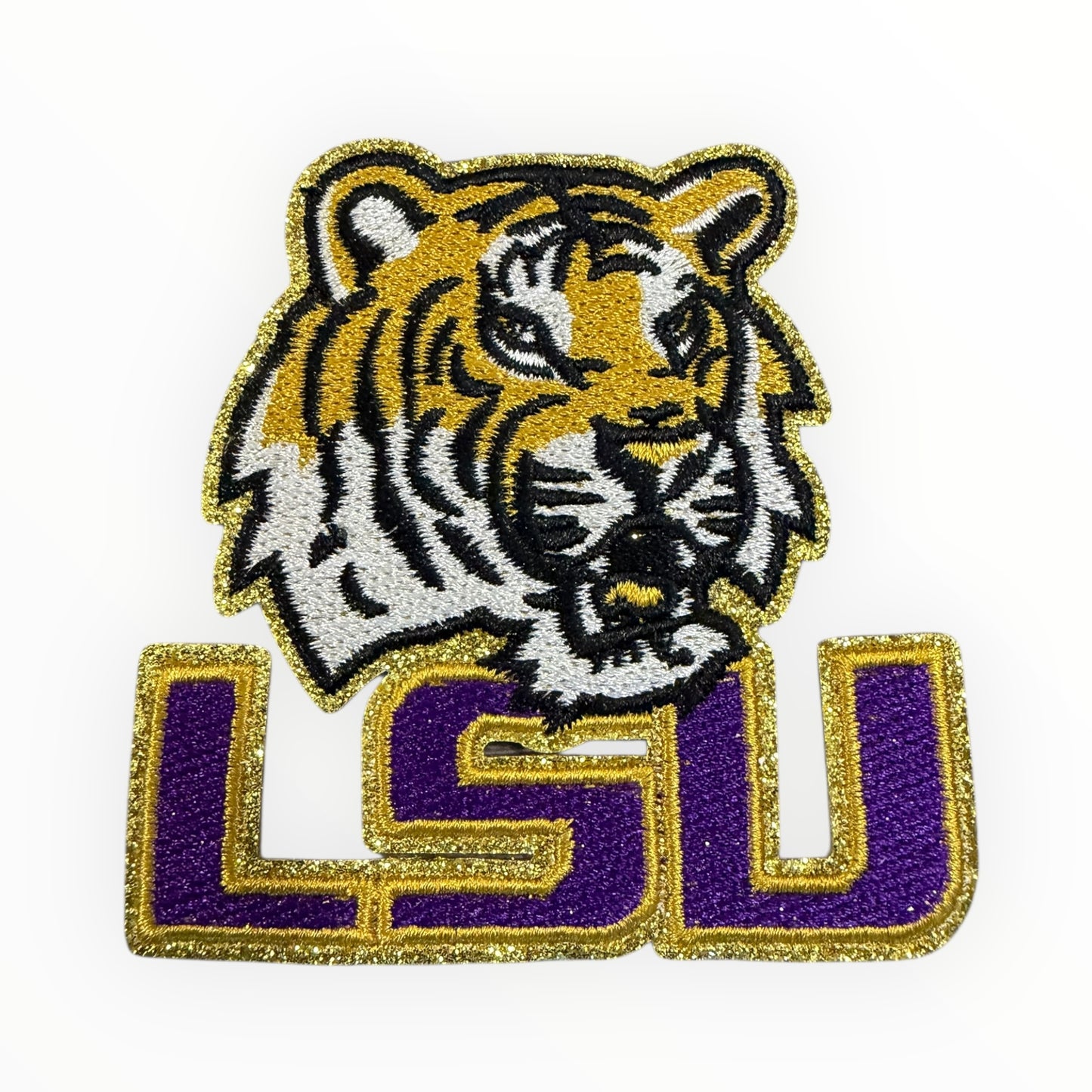 LSU tiger sequin letter patch