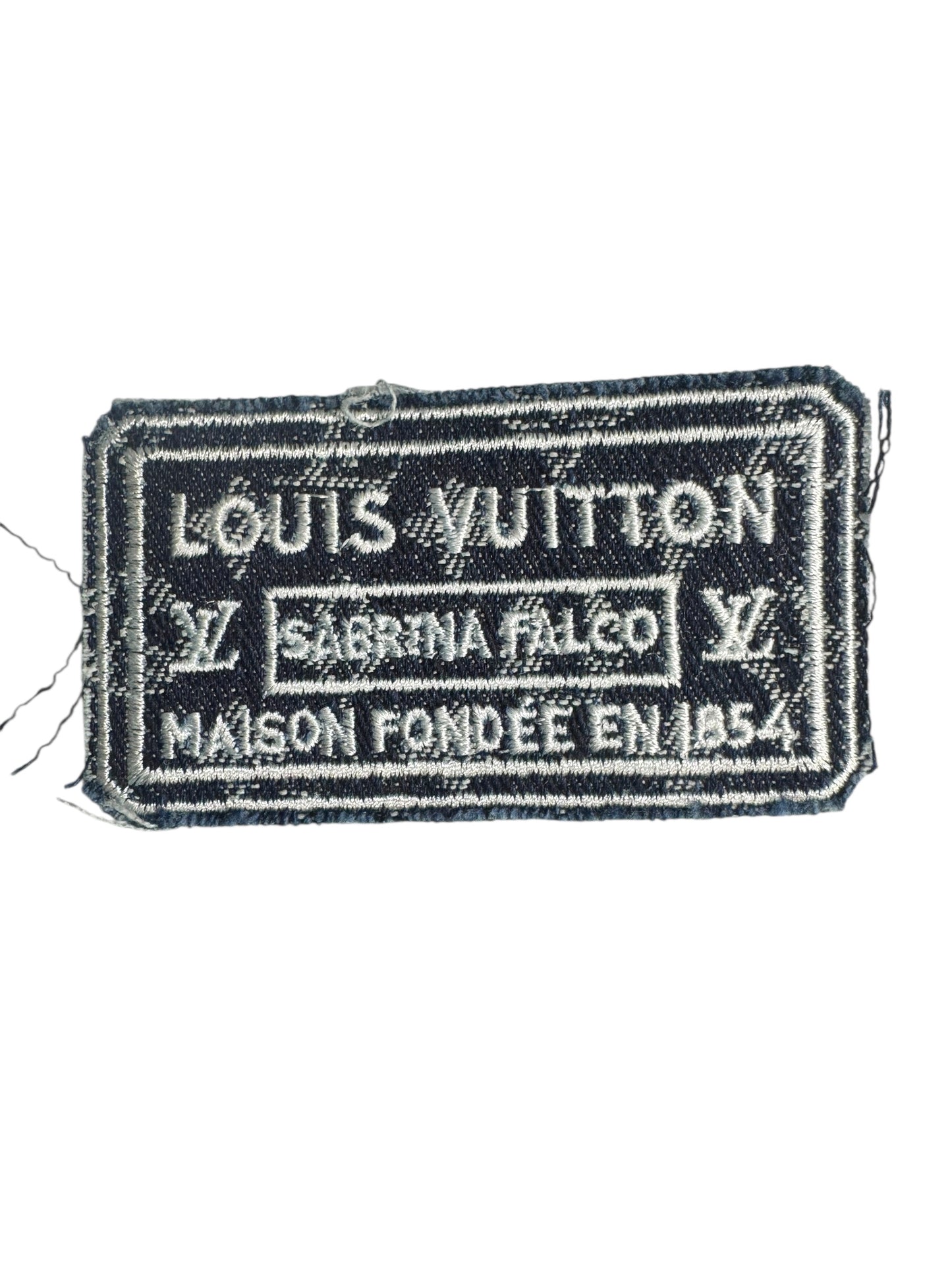 LV-INSPIRED DARK DENIM DISTRESSED SQUARE