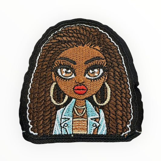 Natural beauty girl portrait patch