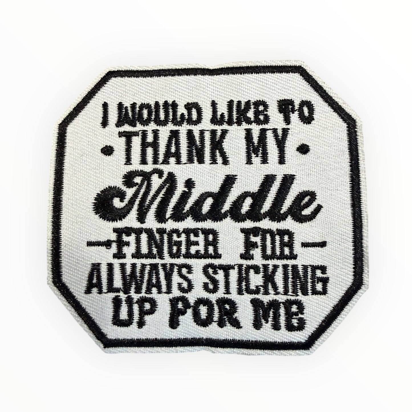 I would like to thank my middle finger patch