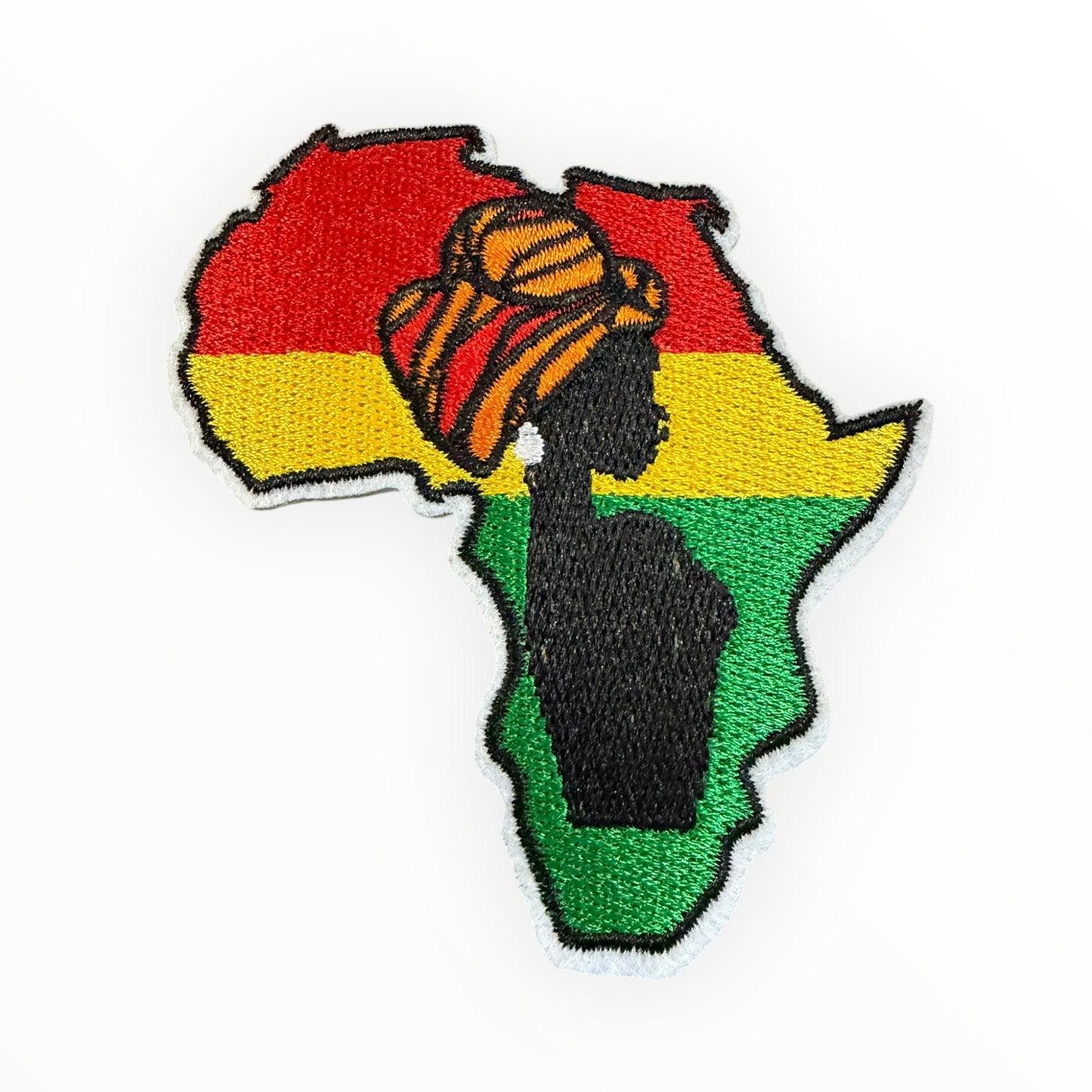 Africa map headwrap woman patch