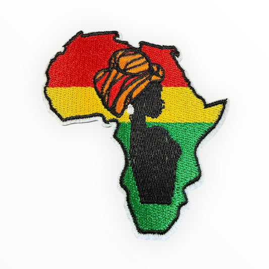 Africa map headwrap woman patch