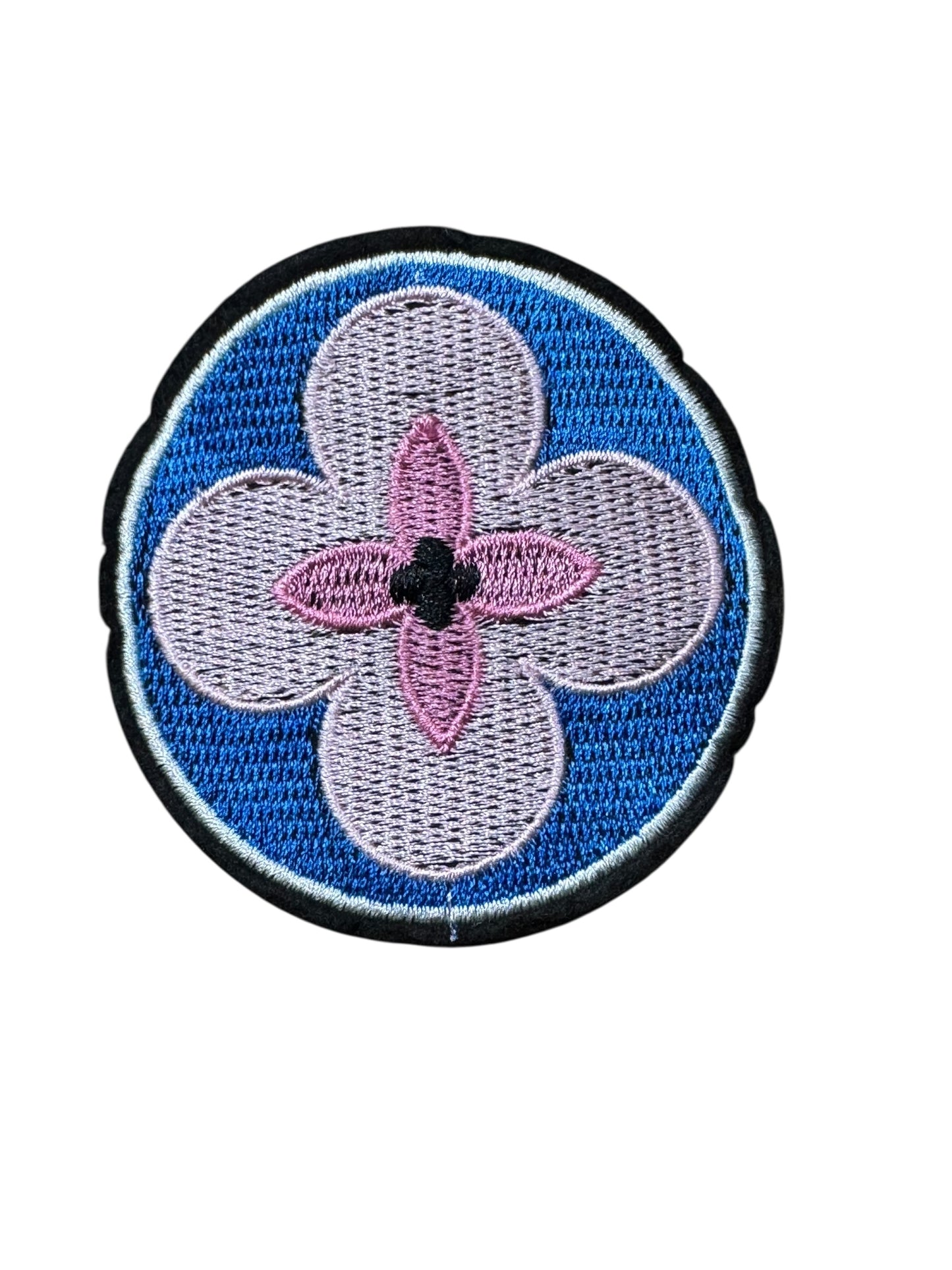 LV-INSPIRED BLUE/PINK FLOWER CIRCLE