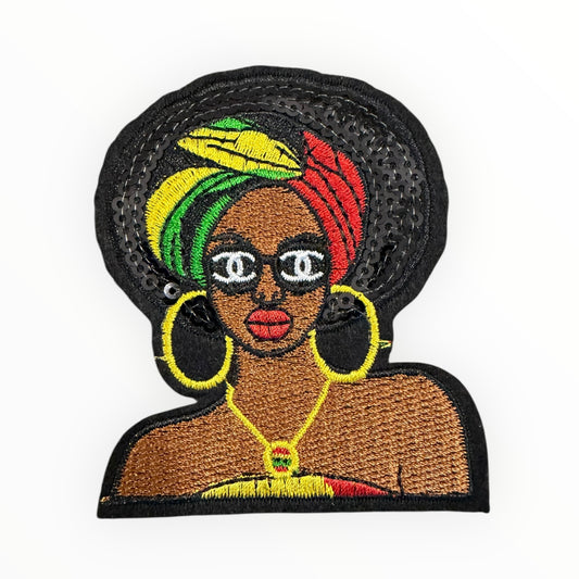 Afro queen reggae sequin hair patch