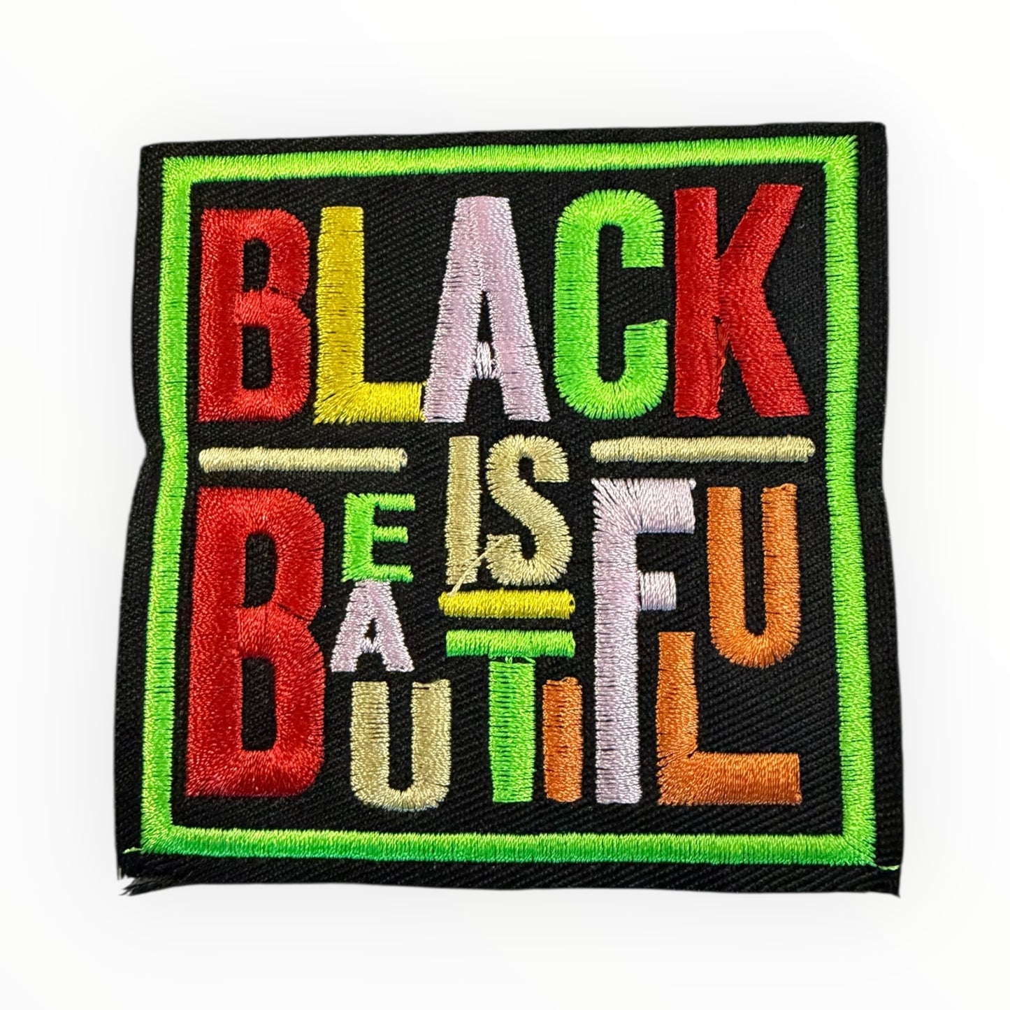 Black is beautiful embroidered patch