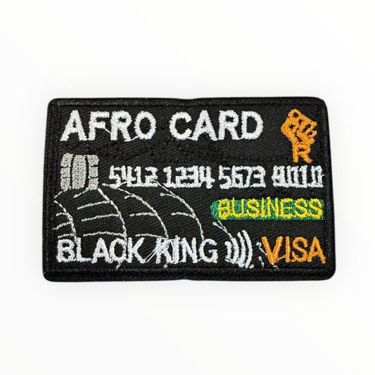 Afro card black king visa patch
