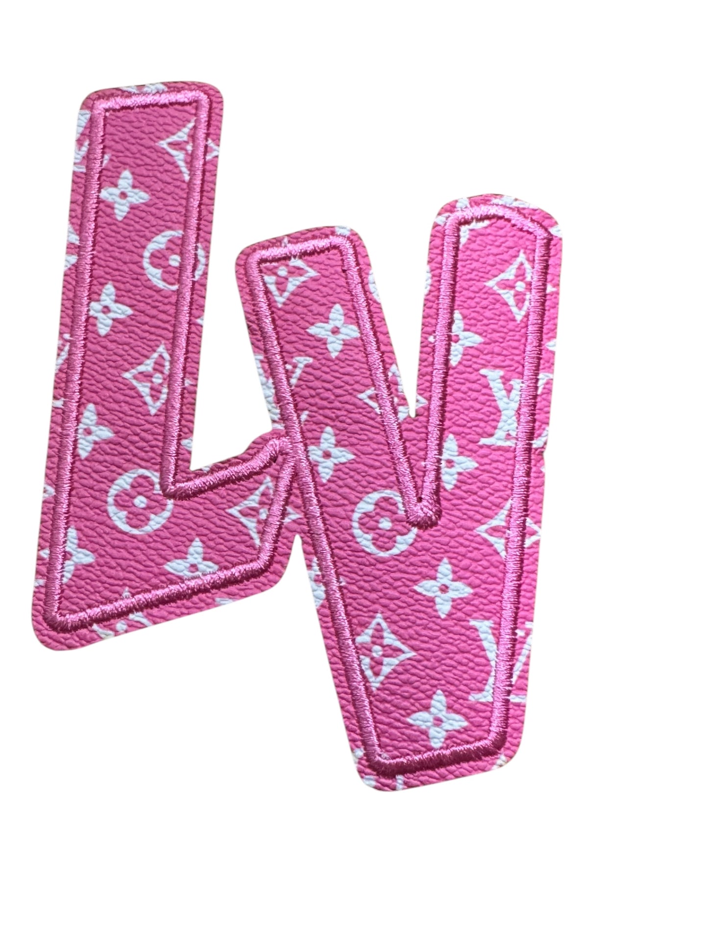 LV-INSPIRED PINK FAUX LEATHER LETTERS