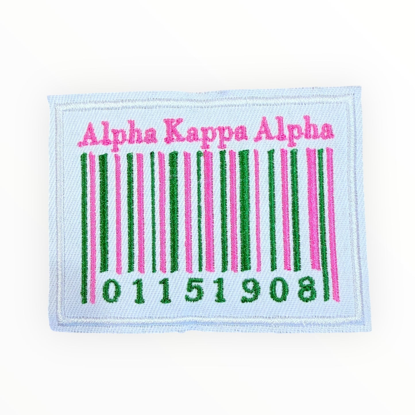 Alpha kappa alpha barcode embroidered patch
