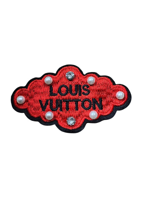 LV-INSPIRED RED CLOUD W/ PEARLS & STONES