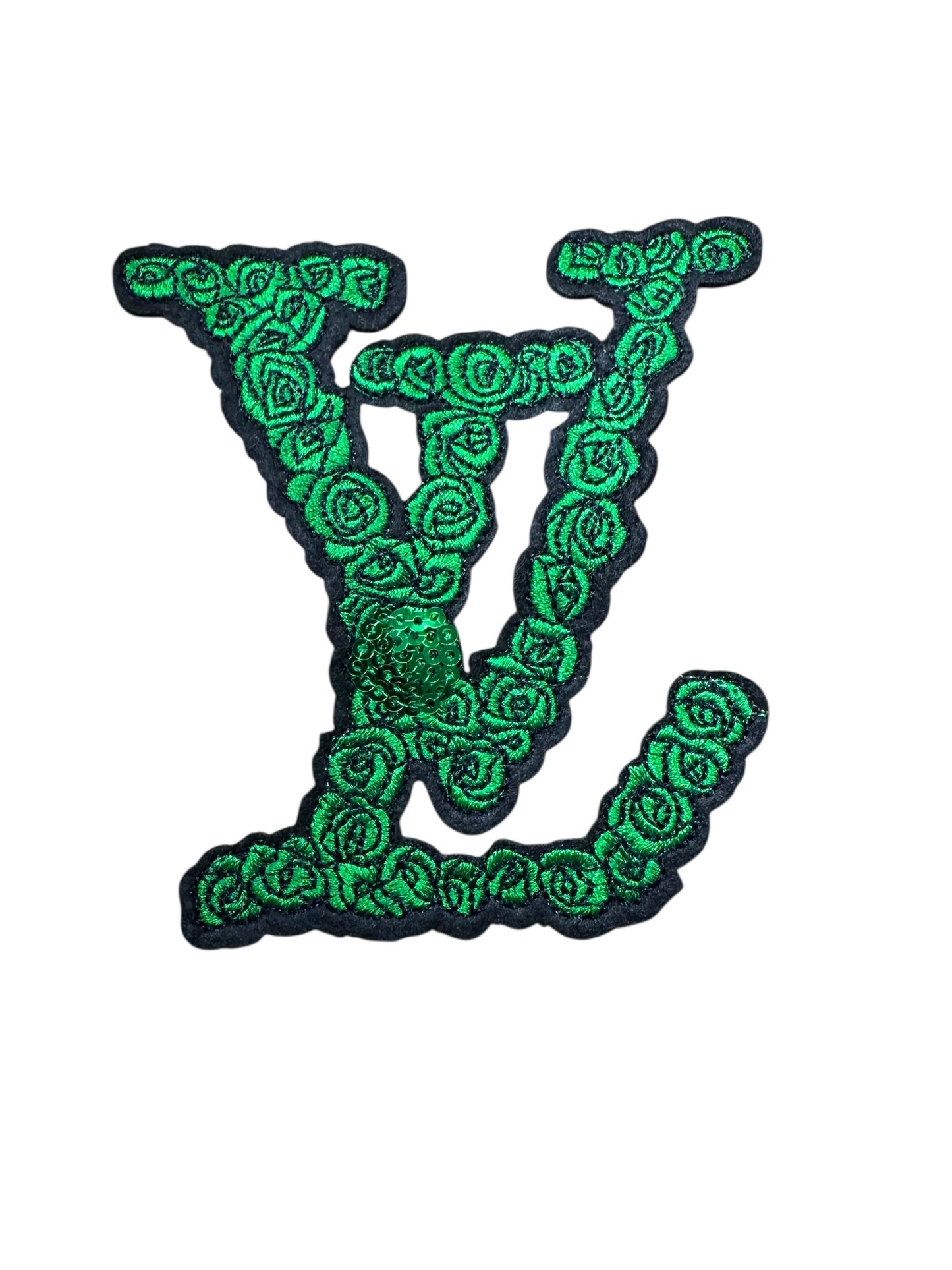 LV-INSPIRED GREEN ROSE LETTERS