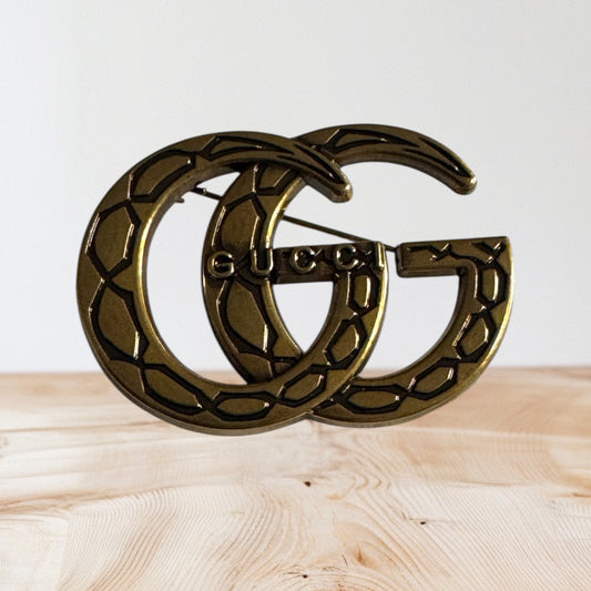 GG-INSPRED VINTAGE DOUGLE-G BROOCH