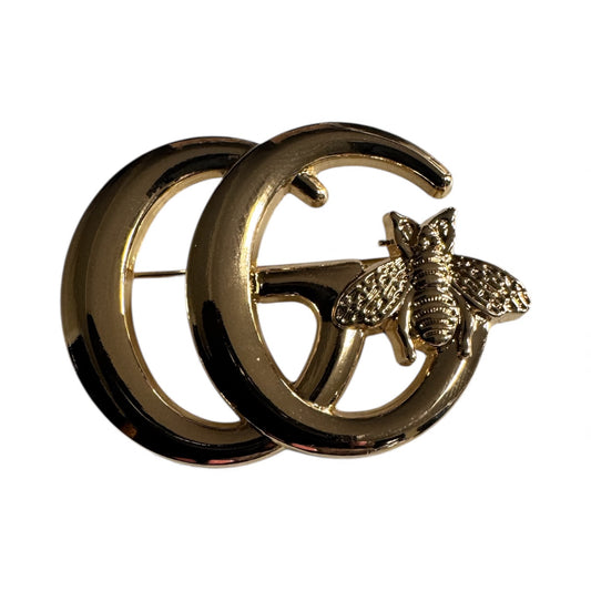 Gold Bee Double-G Brooch – Designer-Inspired Luxury Statement Pin