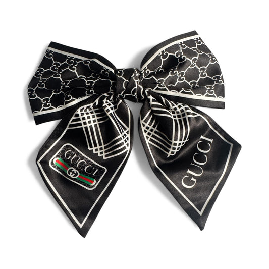 Cream Designer-Inspired Silk Bow GG