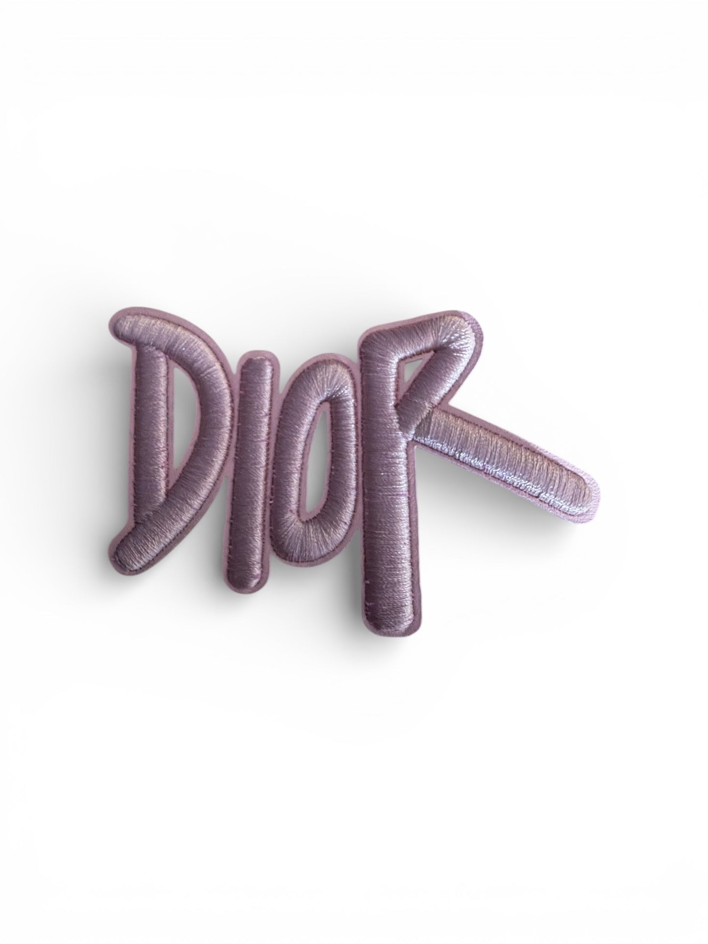 Dior Script Embroidered Patch – Rose Gold