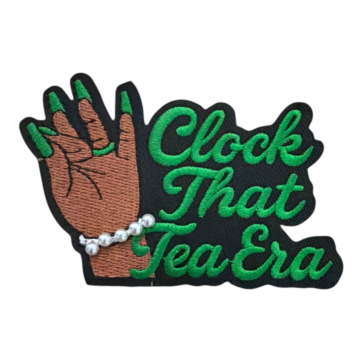 Clock that tea era hand patch – GREEN