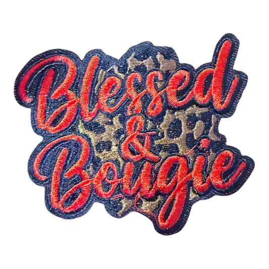 Blessed & bougie script patch red