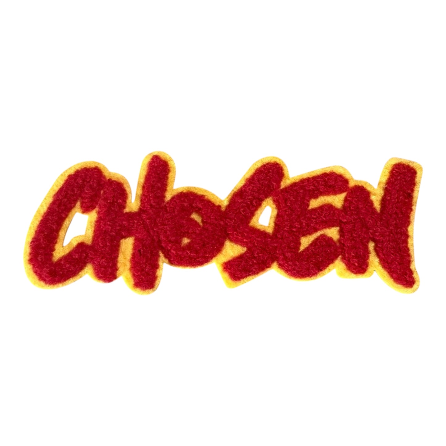 Chosen chenille patch red