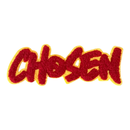 Chosen chenille patch red