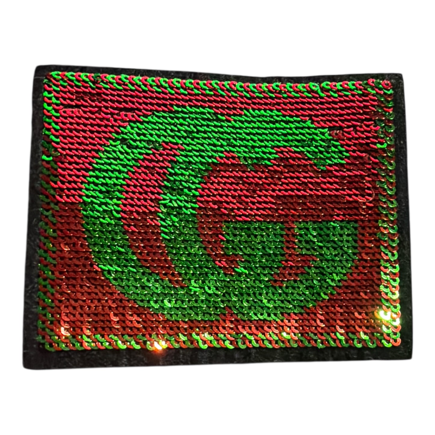 GG Green red sequin logo patch