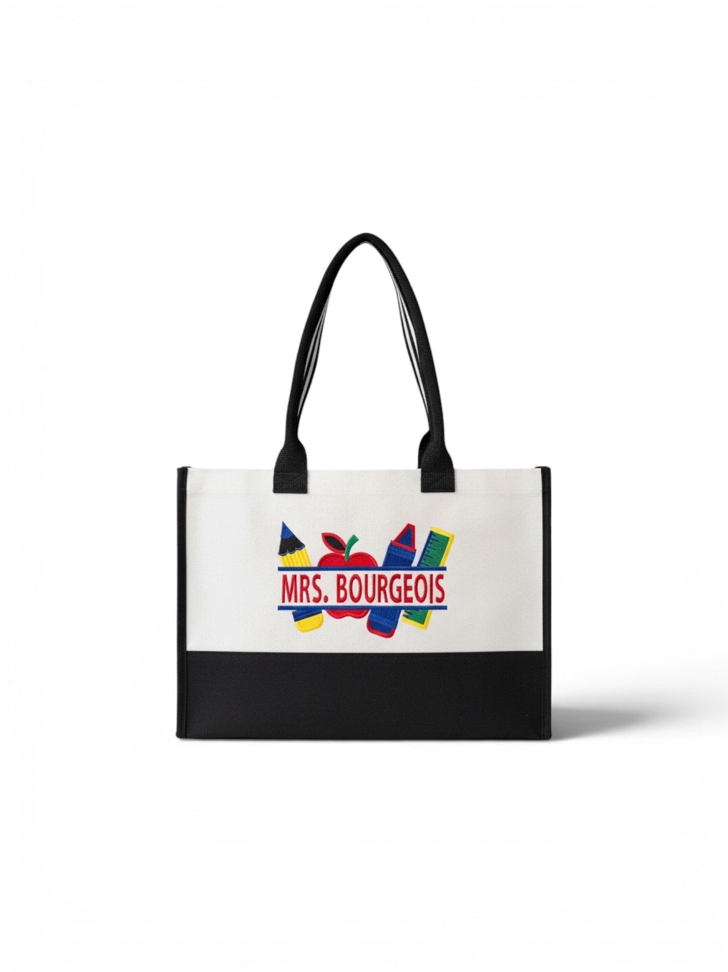 Custom Teacher Inspired Embroidered Tote Bag