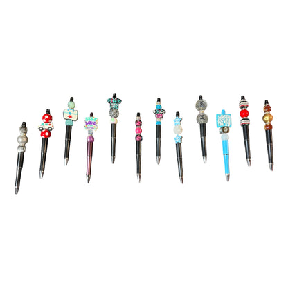 Handmade Beaded Pens – Silicone, Resin & 3D Printed Bead Designs