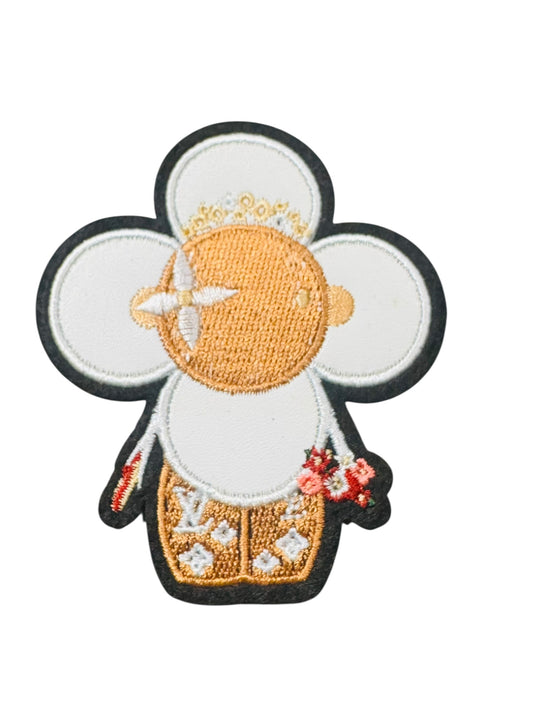 LV-INSPIRED WHITE/TAN FAUX LEATHER VIVI